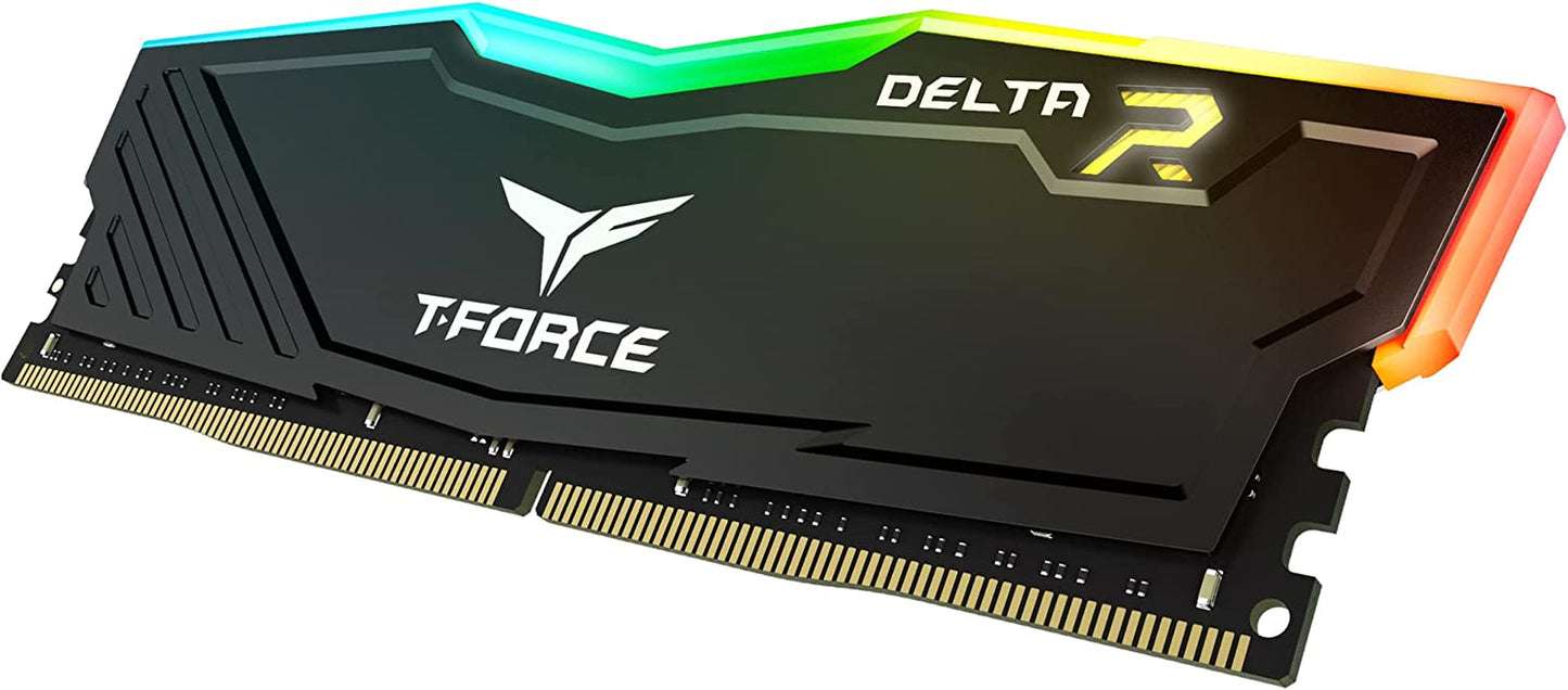 T-Force Delta RGB DDR4 32GB (2X16Gb) 3600Mhz (PC4-28800) CL18 Desktop Gaming Memory Module Ram TF3D432G3600HC18JDC01 - Black