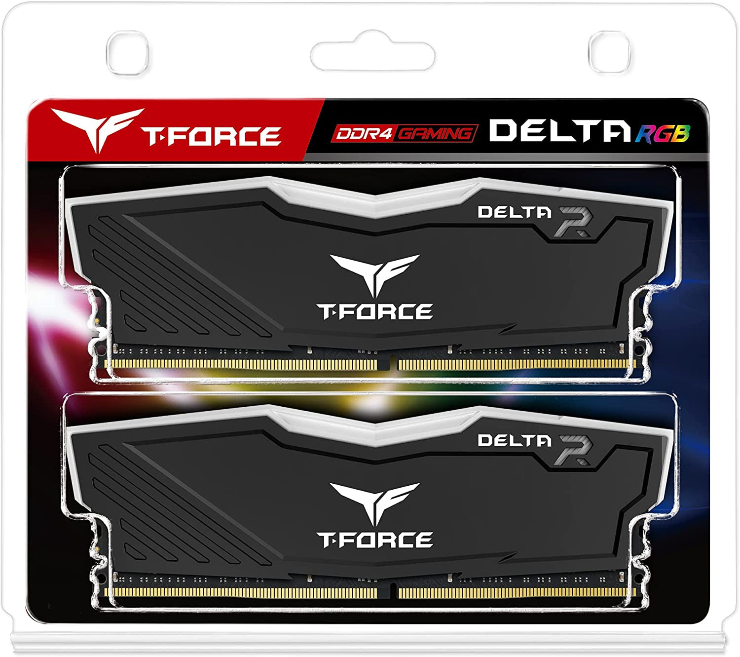 T-Force Delta RGB DDR4 32GB (2X16Gb) 3600Mhz (PC4-28800) CL18 Desktop Gaming Memory Module Ram TF3D432G3600HC18JDC01 - Black