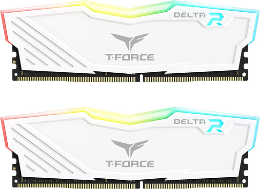 T-Force Delta RGB DDR4 32GB (2X16Gb) 3600Mhz (PC4-28800) CL18 Desktop Gaming Memory Module Ram TF4D432G3600HC18JDC01 - White