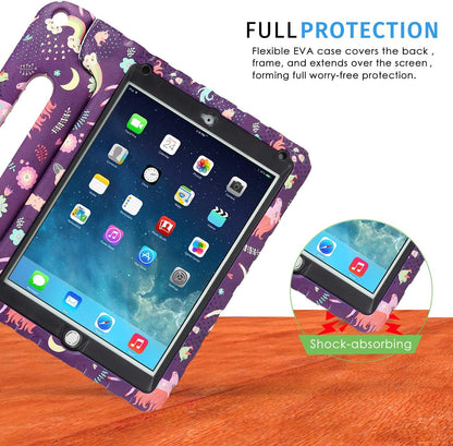 Case for Ipad 9.7 Inch 2018/2017 Kids Shockproof Bumper Hard Cover Handle Stand with Built in Screen Protector for Apple Education 6Th / 5Th Generation