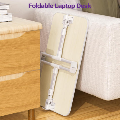 Laptop Bed Tray Table,  (Larger Size) Adjustable Laptop Bed Stand, Portable Standing Table with Foldable Legs, Foldable Lap Tablet Table for Sofa Couch Floor - Large Size