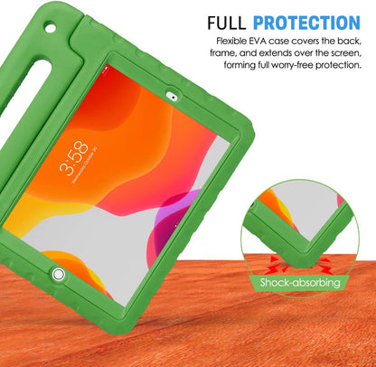 Case for Ipad 9Th Generation 10.2 Inch for Kids with Built-In Screen Protector Shockproof Cover with Handle Stand Fits 2021 9Th Gen, 2020 8Th, 2019 7Th Models Green