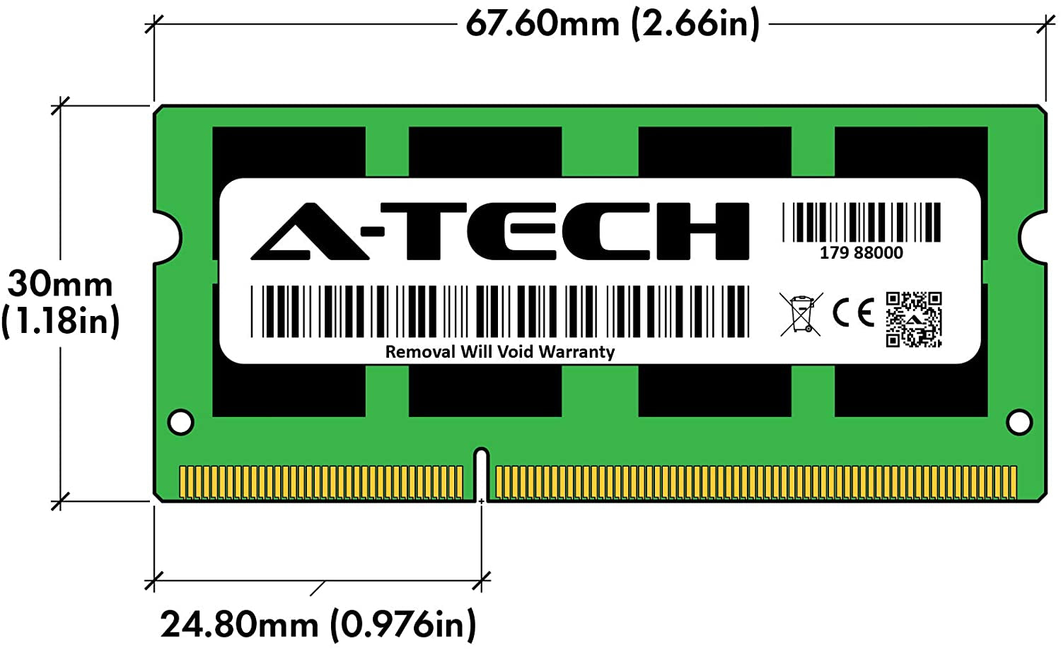 4GB DDR3 1600Mhz PC3-12800 CL11 SODIMM 204-Pin Non-Ecc SO-DIMM Laptop, Notebook RAM Memory Module