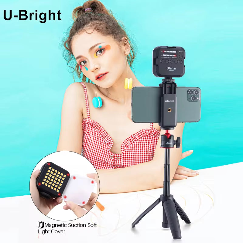 VL81 LED Video Light Camera Light 3200-5600K 850LM 6.5W with Cold Shoe Mini Vlog Fill Light 3000Mah Panel Lamp Photography